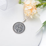 Sterling Silver Aztec Lion Cross Pendant Necklace