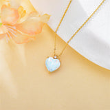 14K Gold 3 Carat Heart-cut Birthstone Pendant Necklace