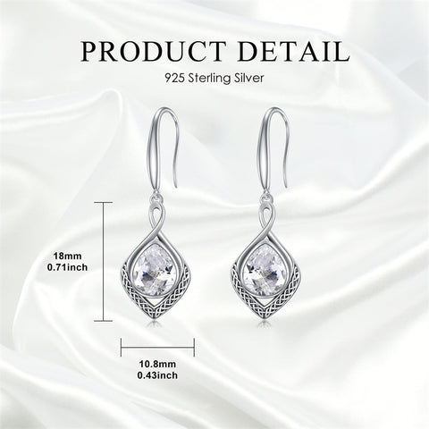 Sterling Silver Birthstone Celtic Knot  Infinity Earrings Christmas Jewelry