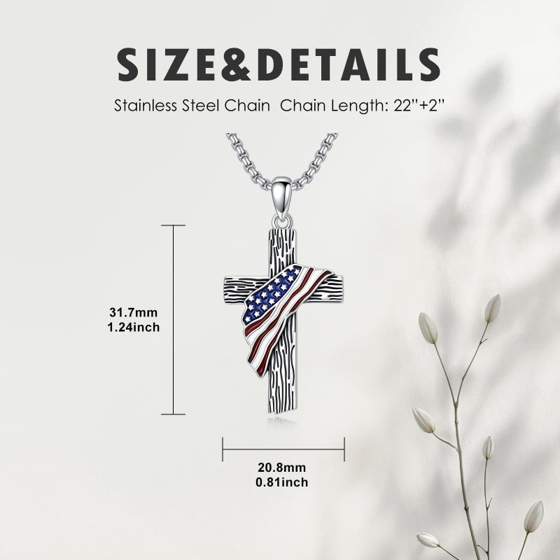 Sterling Silver Cross Pendant Necklace Christian Religious Jewelry Gifts for Anniversary