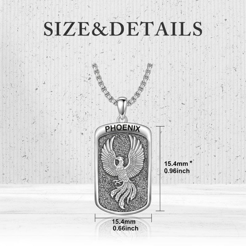 Sterling Silver Tiger Eagle Lion Dragon Phoenix Necklace for Men Animal Jewelry Gifts for Chrismas Birthday