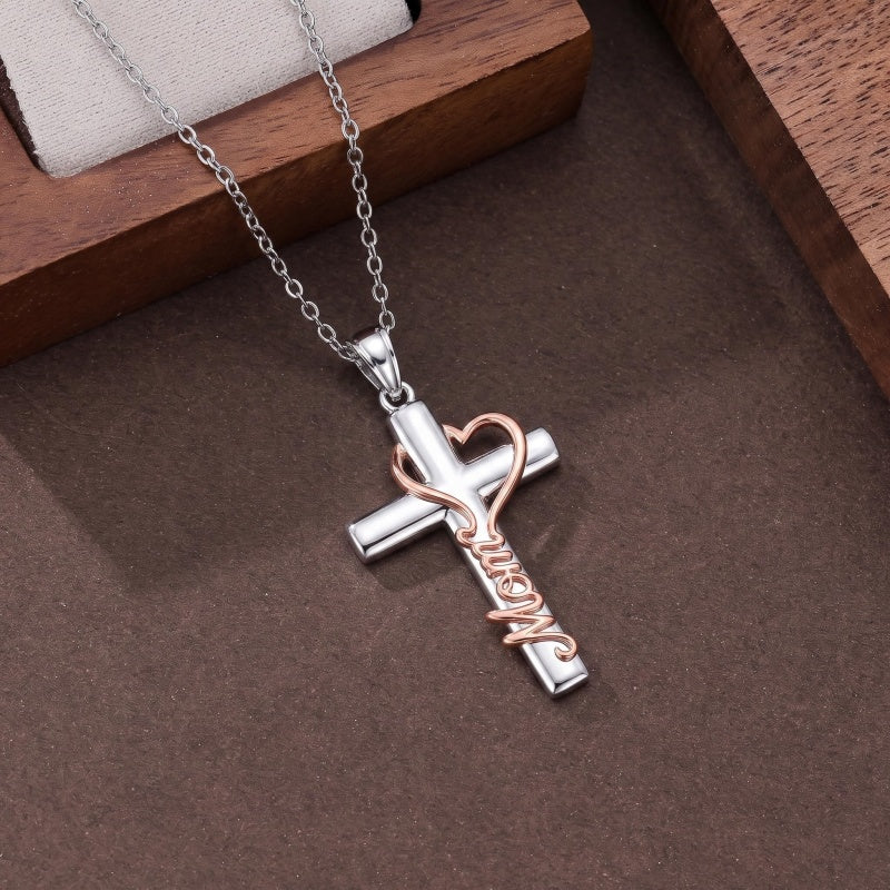 Sterling Silver Cross Pendant Necklace Christian Religious Jewelry Gifts for Anniversary
