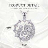 Sterling Silver Cubic Zirconia Raccoon Cat Dog Corgi Otter Highland Cow Pendant Necklace Gift for Birthday Christmas