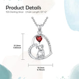 Sterling Silver 12 Month Birthstone Schnauzer Chihuahua Pitbull Pug Pendant Necklace for Women