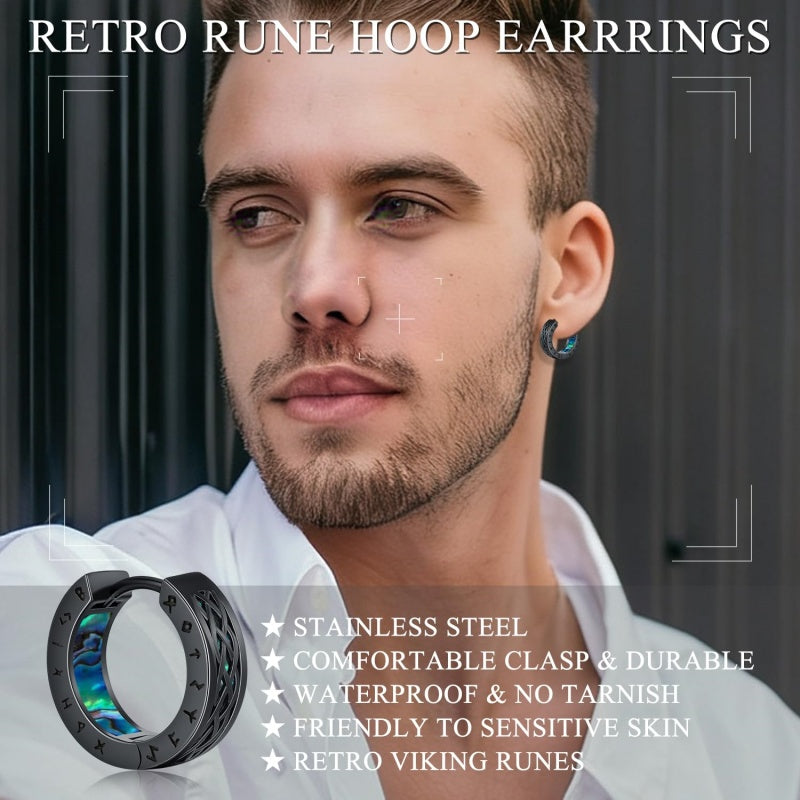 14K Gold Plated  Viking Hoop Earrings