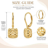 14K Gold Plated Ball Leverback Earring for Women