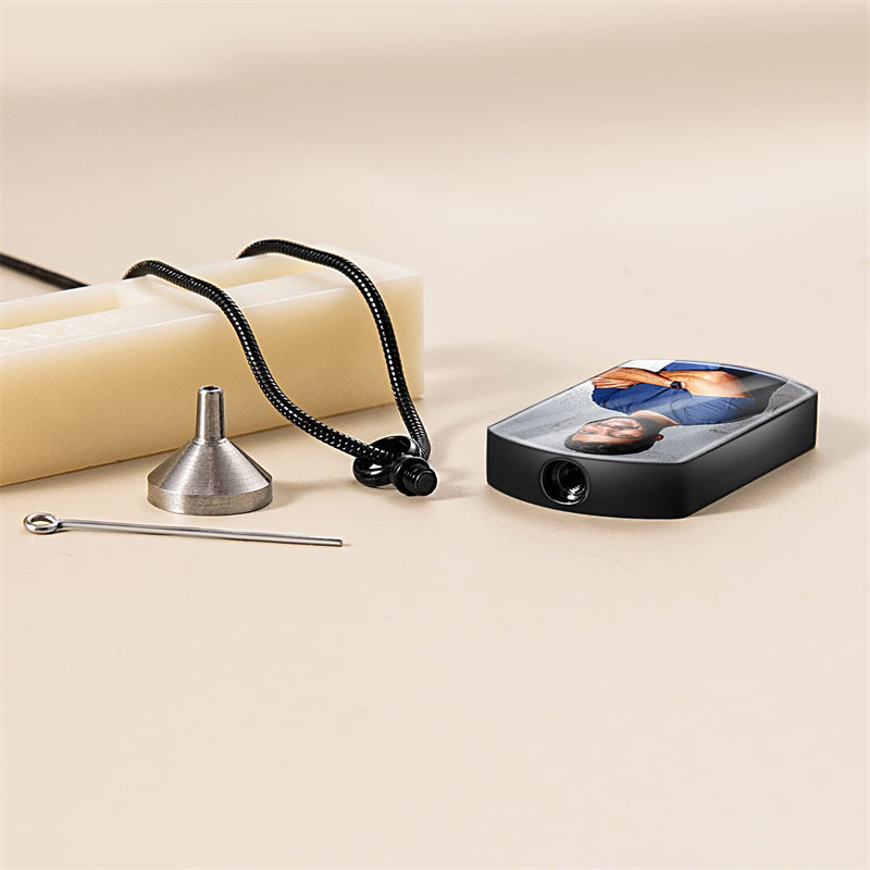 Stainless Steel Personalized Photo Engraved Urn Necklace for Ashes