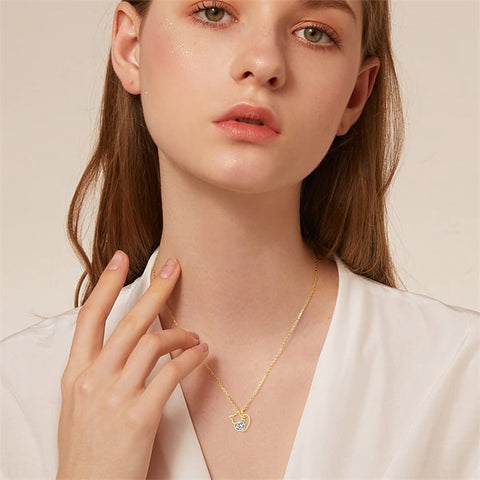 14K Yellow Gold 1.5CT Moissanite Cat Pendant Necklace