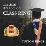 Sterling Sliver Personalied Engraved Birthstone Graduation High School Rings