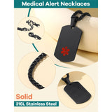 Stainless Steel Supcare Customized Engraved Medical Alert Medical Alert Necklace Necklace