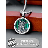 Sterling Silver St Michael St Christopher Pendant Necklace