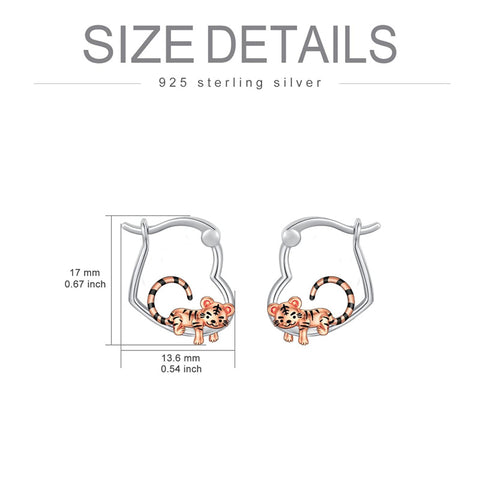 Sterling Silver Tiger Red Panda Elephant  Red Cardinal Dangle Earrings