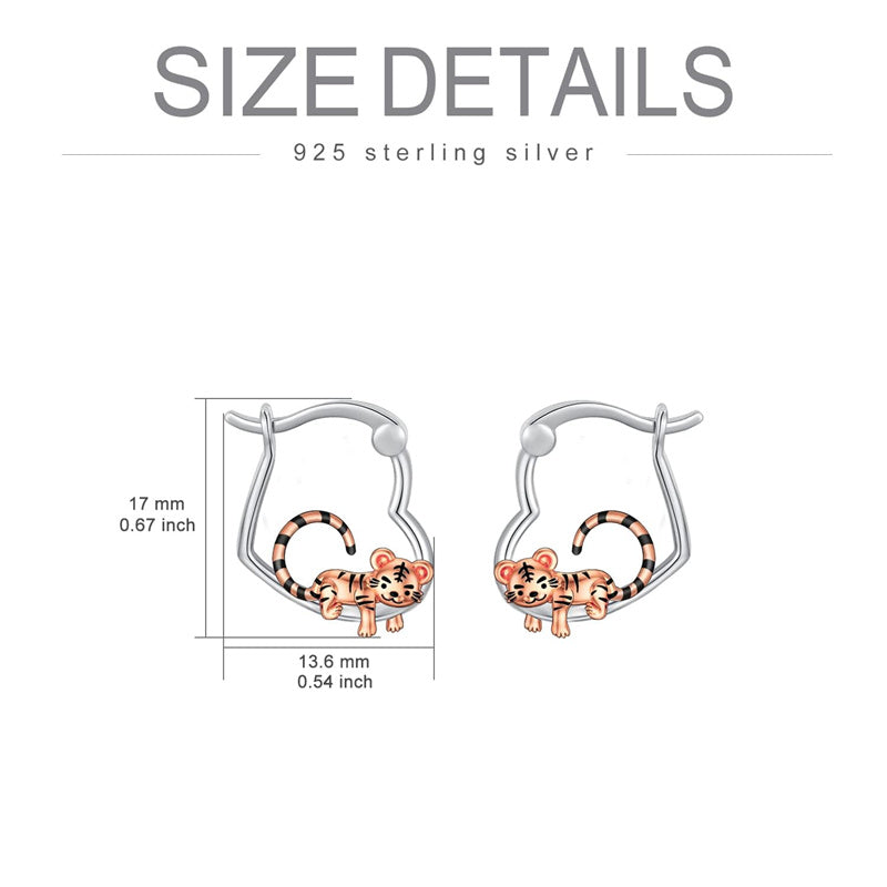 Sterling Silver Tiger Red Panda Elephant  Red Cardinal Dangle Earrings