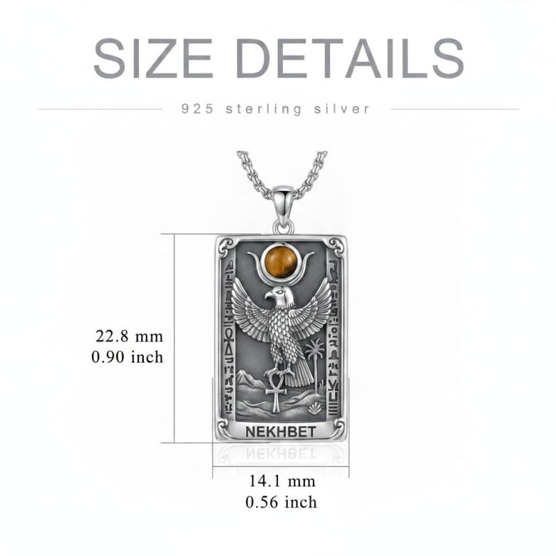 Sterling Silver Tarot Card Pendant  Necklace for Men Gothic Amulet Jewelry