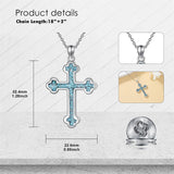 Sterling Silver Russian Eastern Orthodox Cross Pendant Necklace