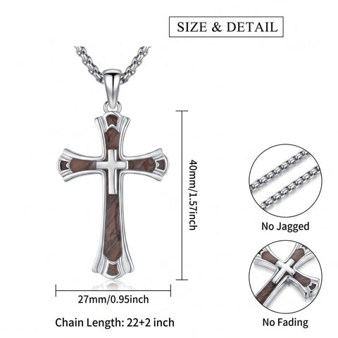 14K Gold Plated Cross Pendant Necklace Protection Jewelry Religious Gift