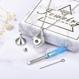 Sterling Silver Heart Shape Tear Dangle Urn Necklace for Ashes