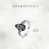 Sterling Silver Vintage Flower Rose Flower Tree Tree of Life Ring for Women