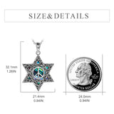 Star of David Necklace Sterling Silver Cross/Chai/Peace Sign/Tree of Life Abalone Shell Jewish Jewelry for Women Men