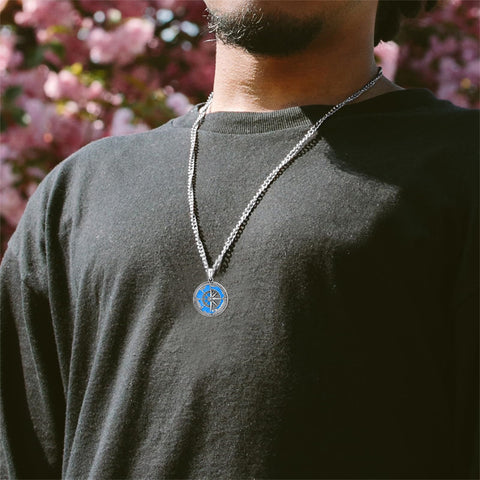 Sterling Silver Compass Pendant Necklace Graduation Jewelry Gift