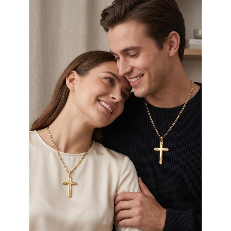 14K Gold Plated Cross Pendant necklace