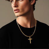 14K Gold Plated Cross Pendant Necklace Protection Jewelry Religious Gift