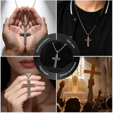 14K Gold Plated Wooden Cross Necklace  Christian Jewelry Gifts for Men