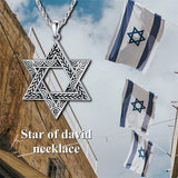 Sterling Silver Star of David Pendant Necklace for Men