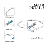 Sterling Silver Dragonfly Single Layer Anklet