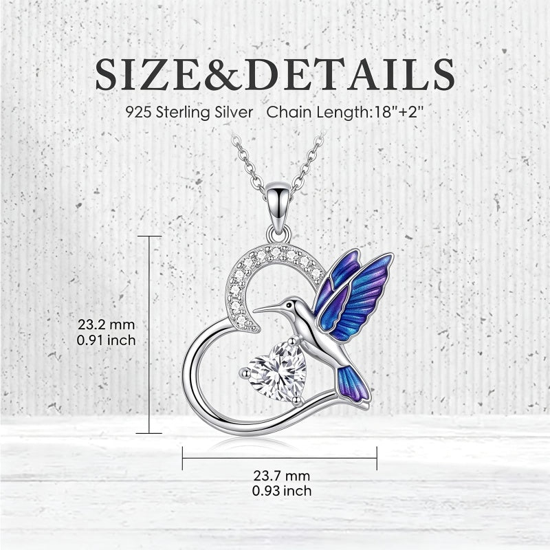 Sterling Silver Heart Bee Dragonfly Butterfly Hummingbird Sunflower Animal Pendant Necklace  Gifts for Christmas