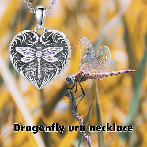 Sterling Silver Heart Rabbit Dog Cat Butterfly Dragonfly Hummingbird Wolf Urn Necklace for Ashes