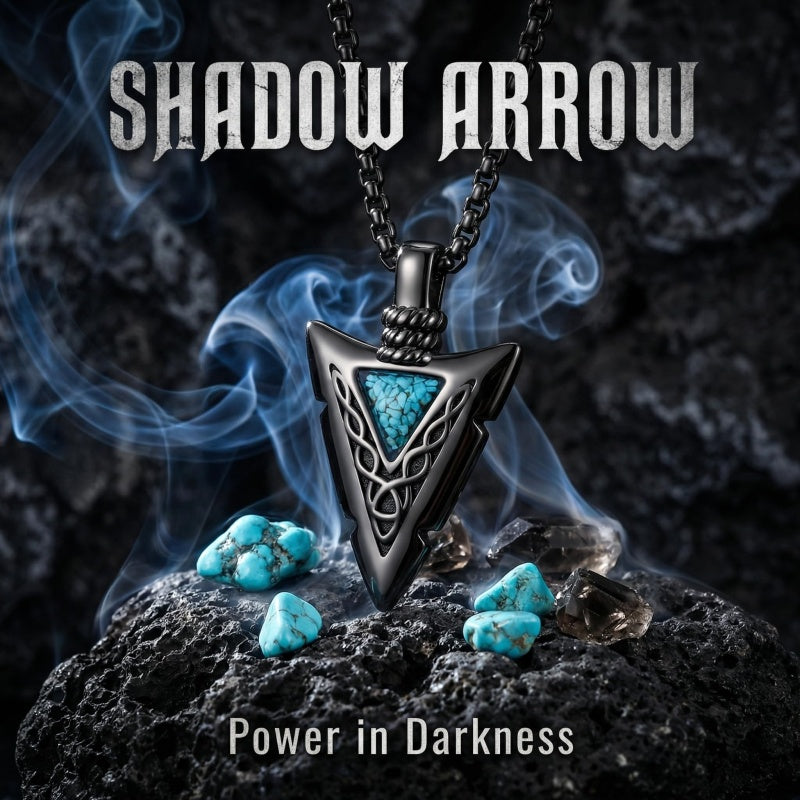 Malachite Turquoise Arrow Pendant Necklace for Men