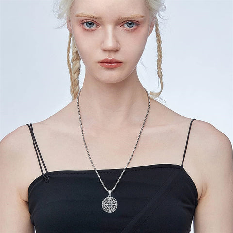 Sterling Silver Compass Pendant Necklace Graduation Jewelry Gift