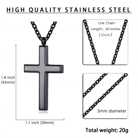 Stainless Steel Cross Pendant Necklace