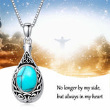 Sterling Silver Personalized Engraved Moss Agate Larimar Moonstone Opal Turquoise Urn Necklace for Ashes