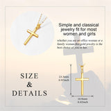 14K Yellow Gold Simple Cross Pendant Necklace