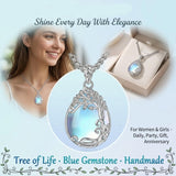 14K Gold Plated Teardrop Tree of Life Necklace for Women