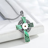 14K Gold Plated Celtic Vikin Cross Pendant Necklace Irish Jewelry Religious Protective Gift