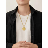 14K Gold Plated Saint Medal Christian  Pendant Necklace for Men