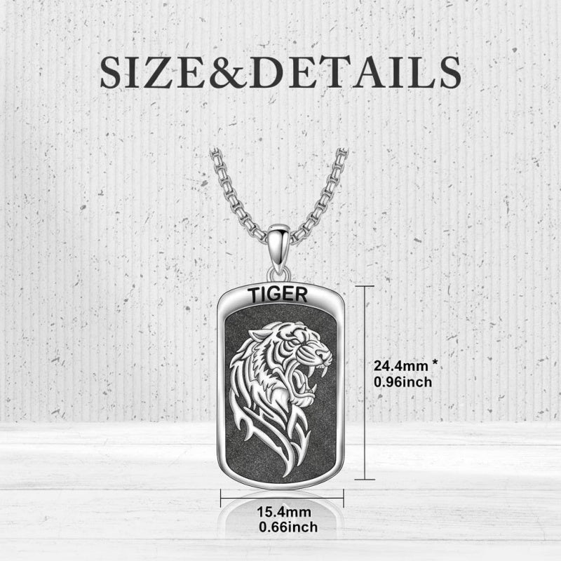 Sterling Silver Tiger Eagle Lion Dragon Phoenix Necklace for Men Animal Jewelry Gifts for Chrismas Birthday