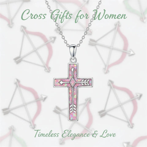 Sterling Silver Cross Pendant Necklace for Women Southwestern Cross Jewelry Gifts