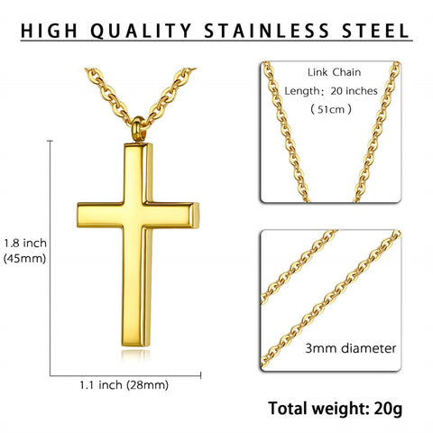 Stainless Steel Cross Pendant Necklace