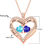 10 14 18K Gold Personalized Heart Birthstone Pendant Necklace