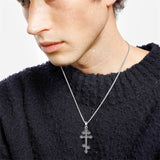Sterling Silver Orthodox Cross Pendant Necklace Religious Gift
