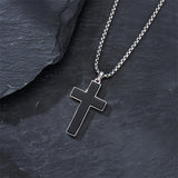 Sterling Silver Cross Christian Pendant Necklace for Men