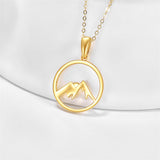 14K Gold Mountain Pendant Necklace