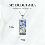 Sterling Silver Abalone Shell Tarot Card Pendant Necklace Gifts for Birthday Halloween Anniversary Valentine’s Day