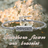 Urn Bracelet for Ashes 925  Silver Turquoise Hawthorn Flower/Daisy/Tree of Life  Cremation Urn Bracelets for  Women