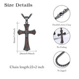14K Gold Plated Cross Pendant Necklace Protection Jewelry Religious Gift