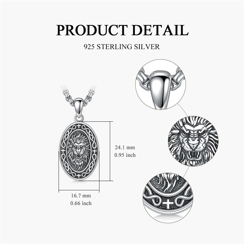 Sterling Silver Dragon Eagle Lion Tiger Wolf Pendant Necklace